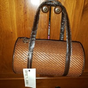 Carolee Woven Barrel Purse